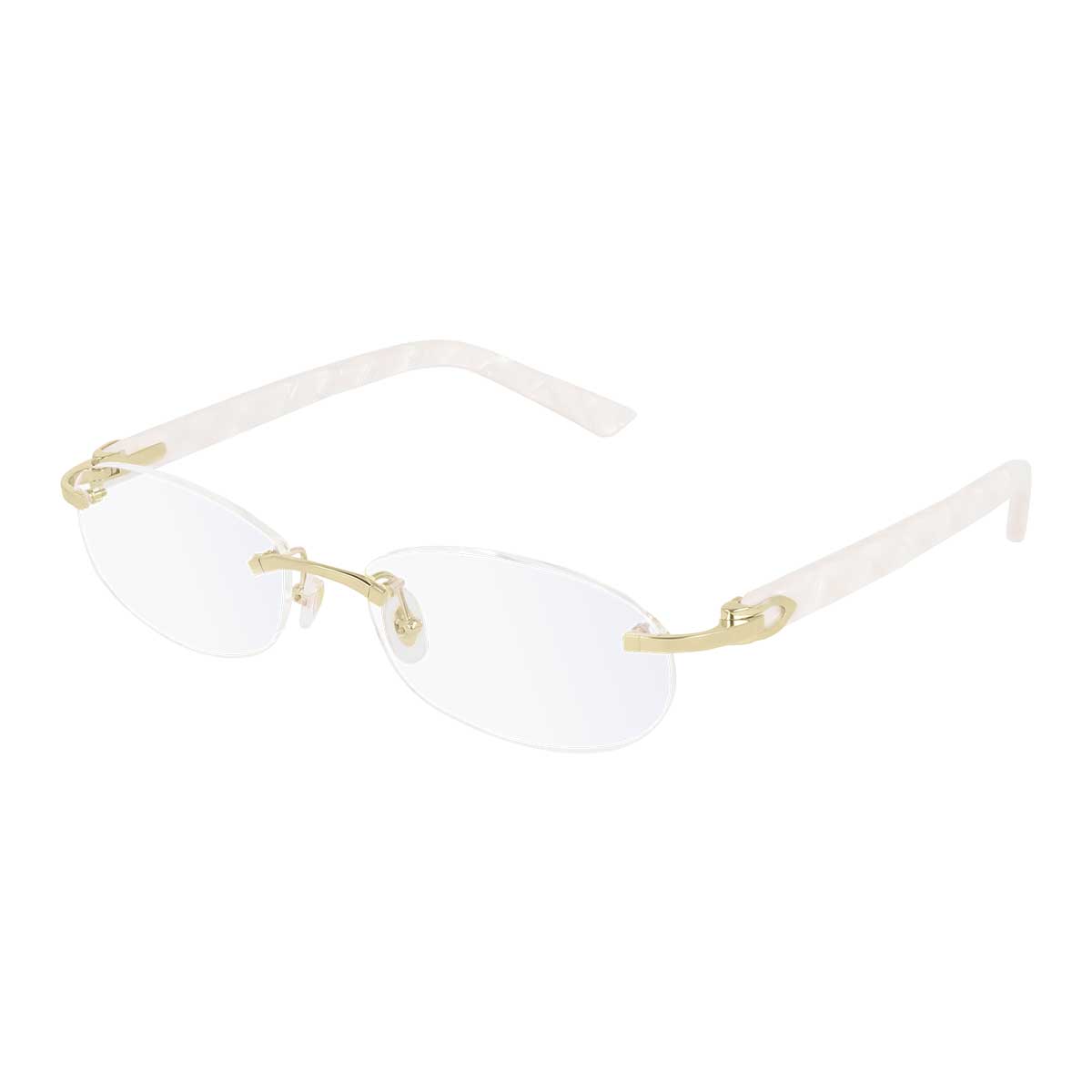 Cartier Occhiali da Vista CT0056O 002 OroBianco/Trasparente Unisex