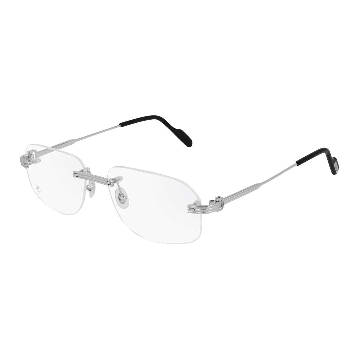 Cartier Occhiali da Vista CT0284O 001 Argento/Trasparente Uomo