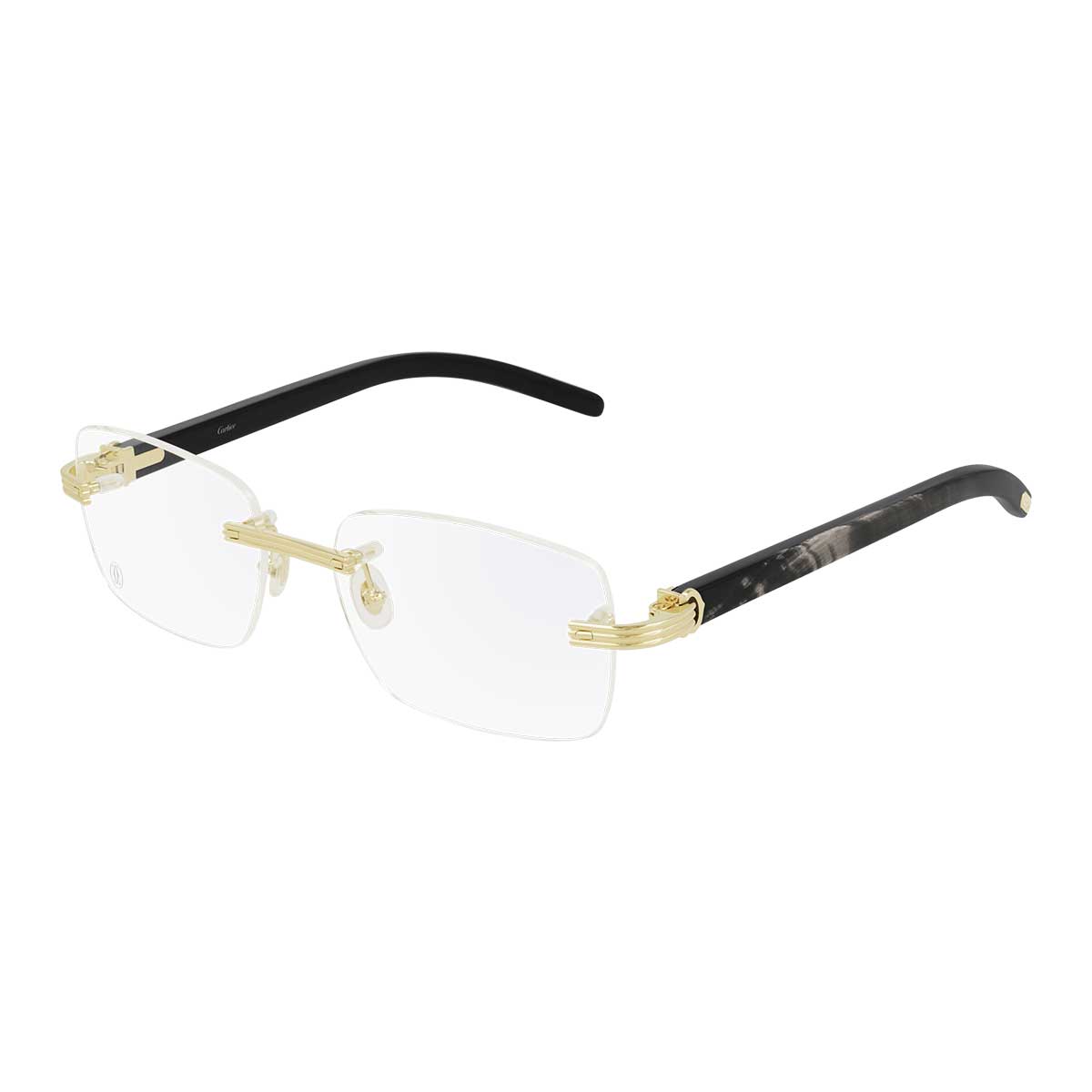 Cartier Occhiali da Vista CT0286O 001 OroNero/Trasparente Uomo