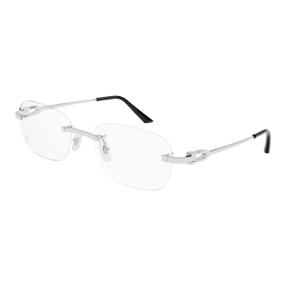 Cartier Occhiali da Vista CT0290O 004 Argento/Trasparente Uomo