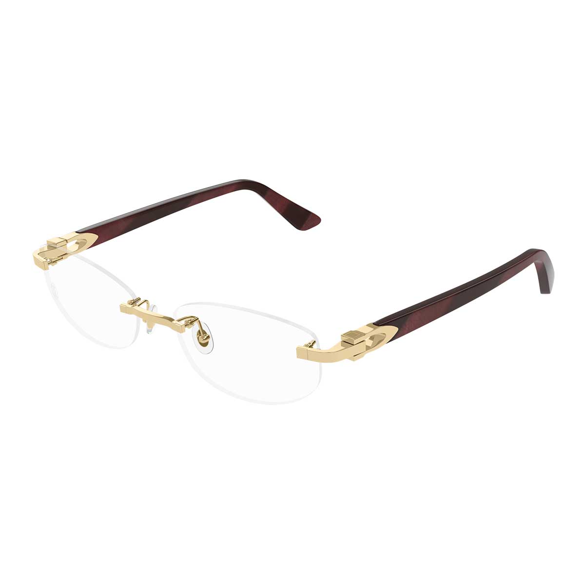 Cartier Occhiali da Vista CT0318O 006 OroBurgundy/Trasparente Donna 2