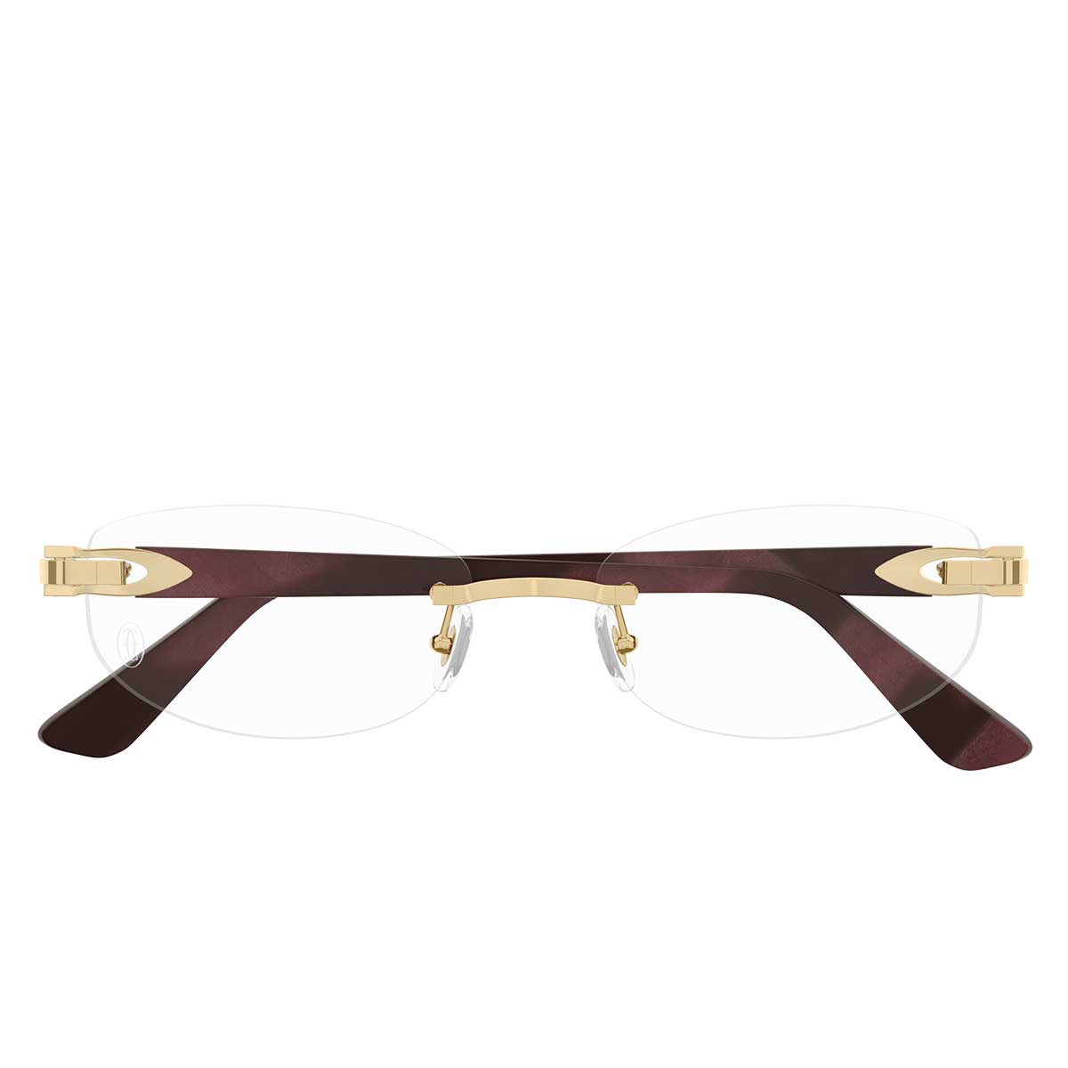 Cartier Occhiali da Vista CT0318O 006 OroBurgundy/Trasparente Donna