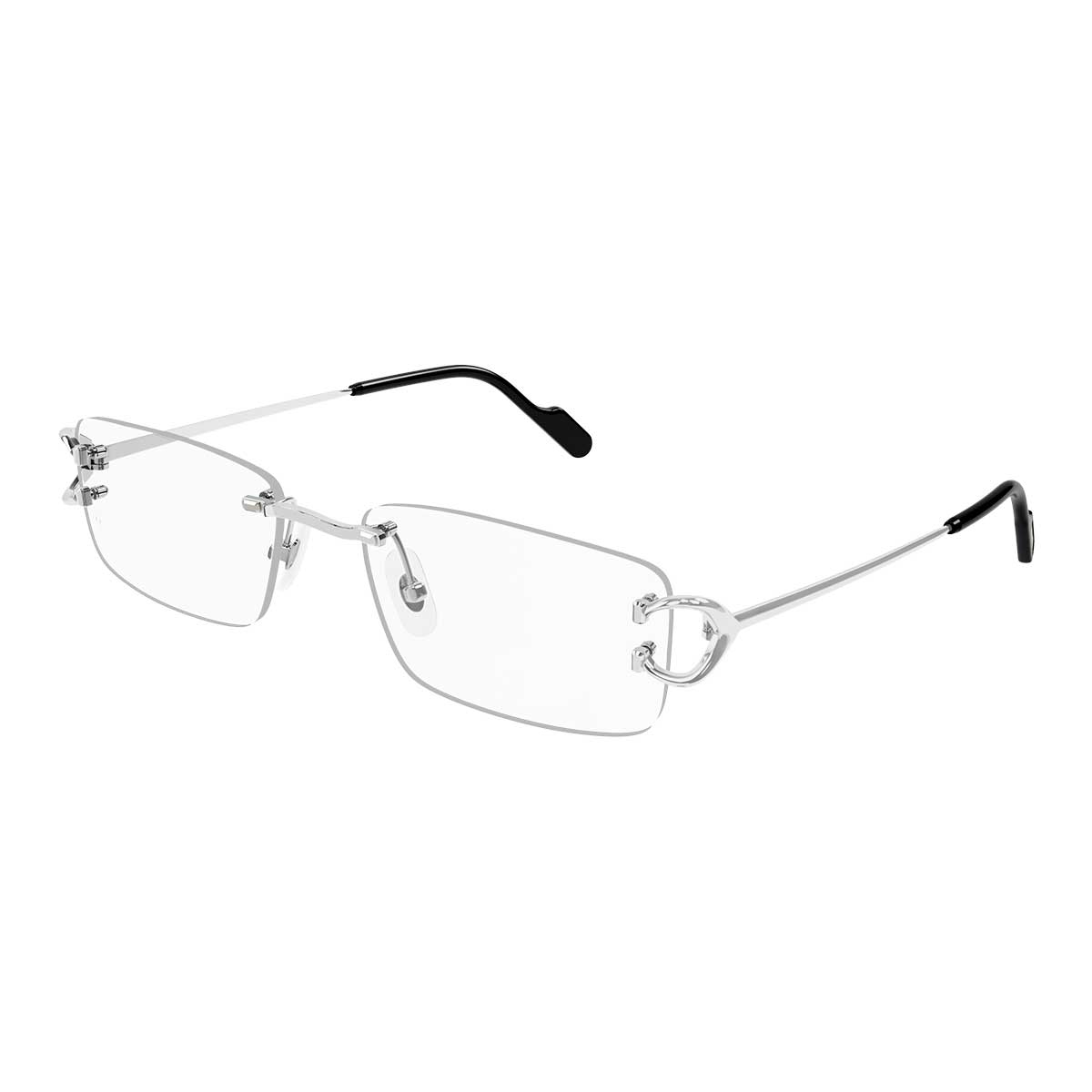 Cartier Occhiali da Vista CT0344O 002 Argento/Trasparente Uomo