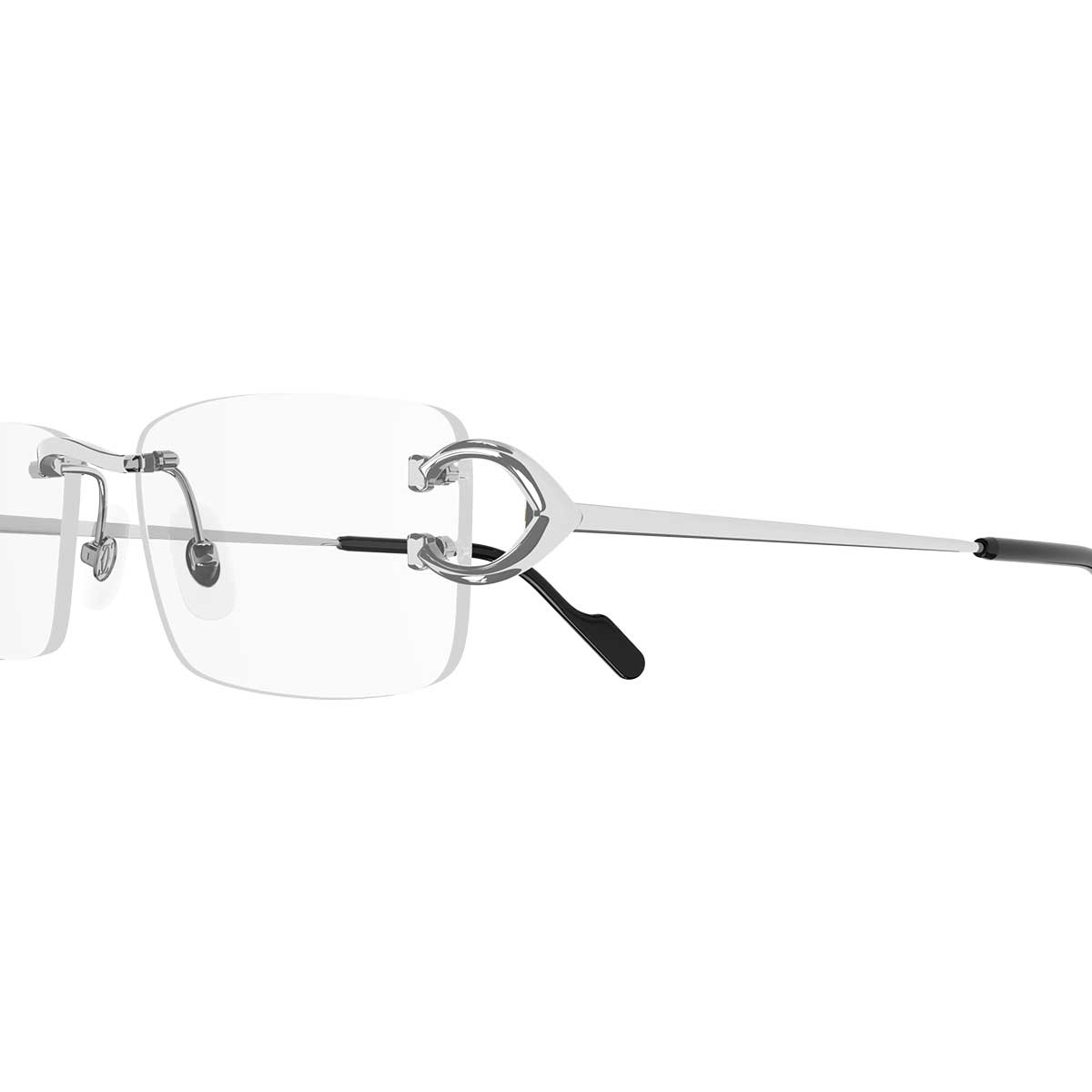 Cartier Occhiali da Vista CT0344O 002 Argento/Trasparente Uomo