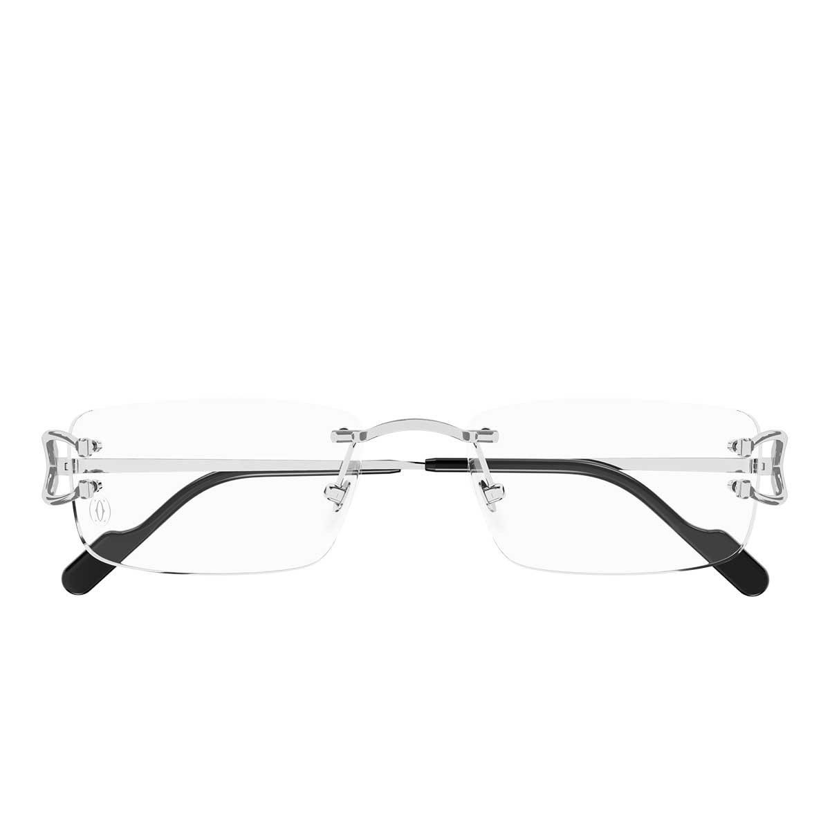 Cartier Occhiali da Vista CT0344O 004 Argento/Trasparente Uomo