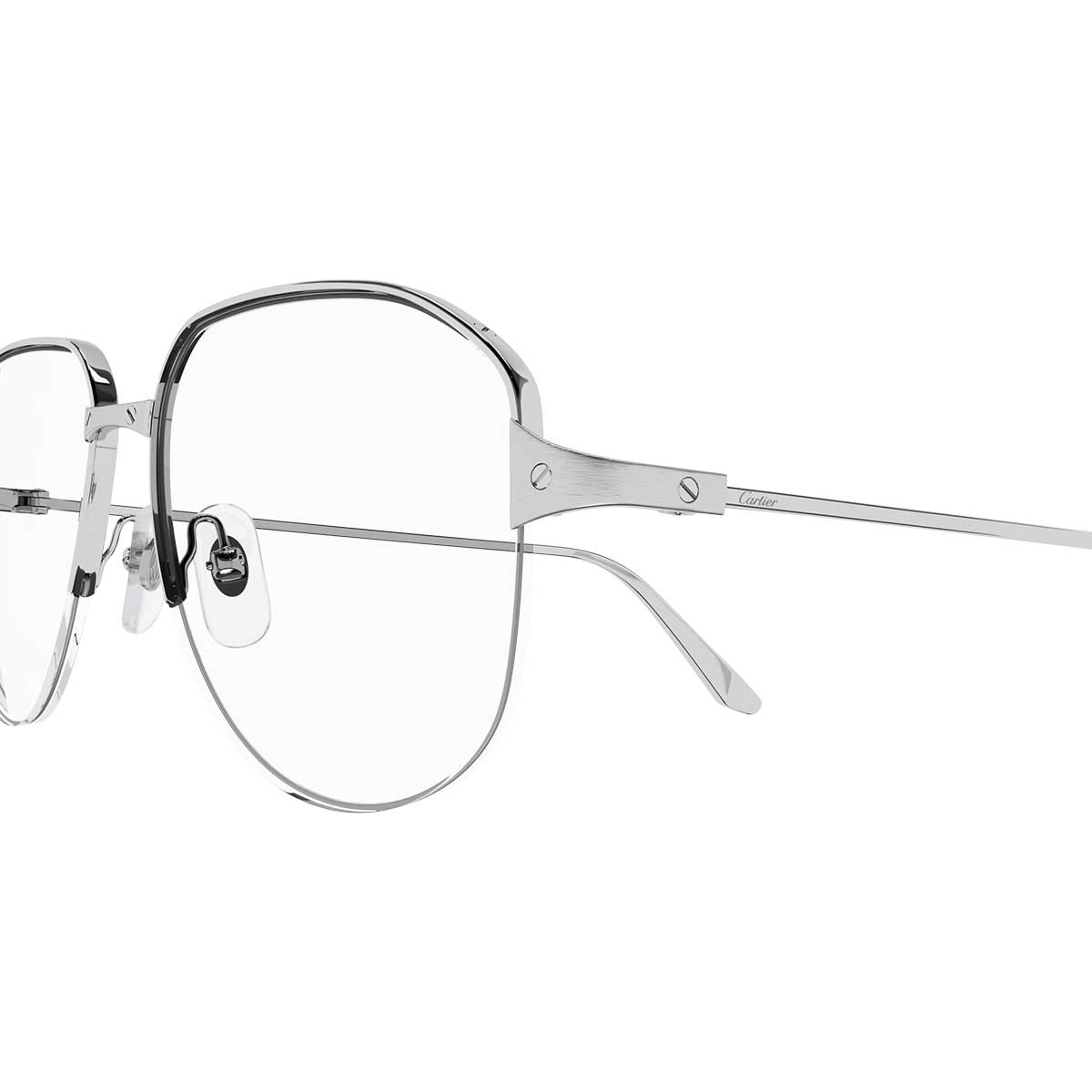 Cartier Occhiali da Vista CT0352O 002 Argento/Trasparente Uomo