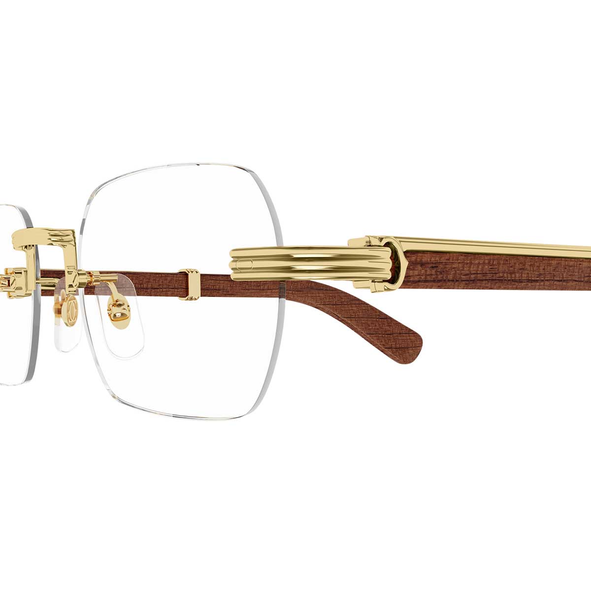 Cartier Occhiali da Vista CT0377O 002 OroMarrone/Trasparente Uomo
