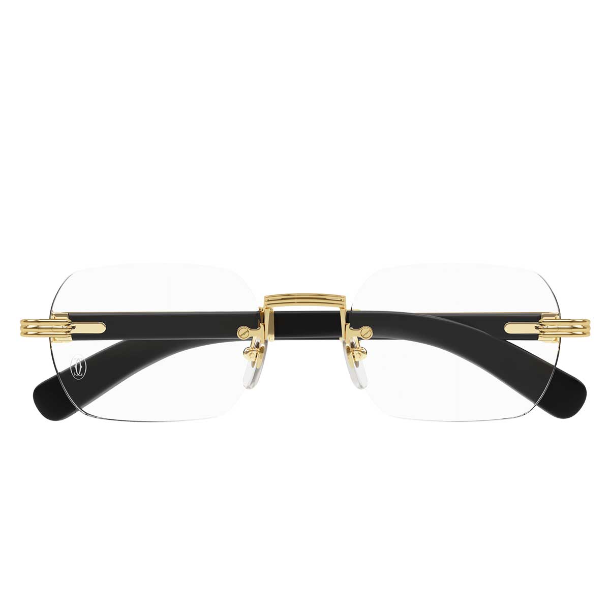 Cartier Occhiali da Vista CT0377O 003 OroBianco/Trasparente Uomo