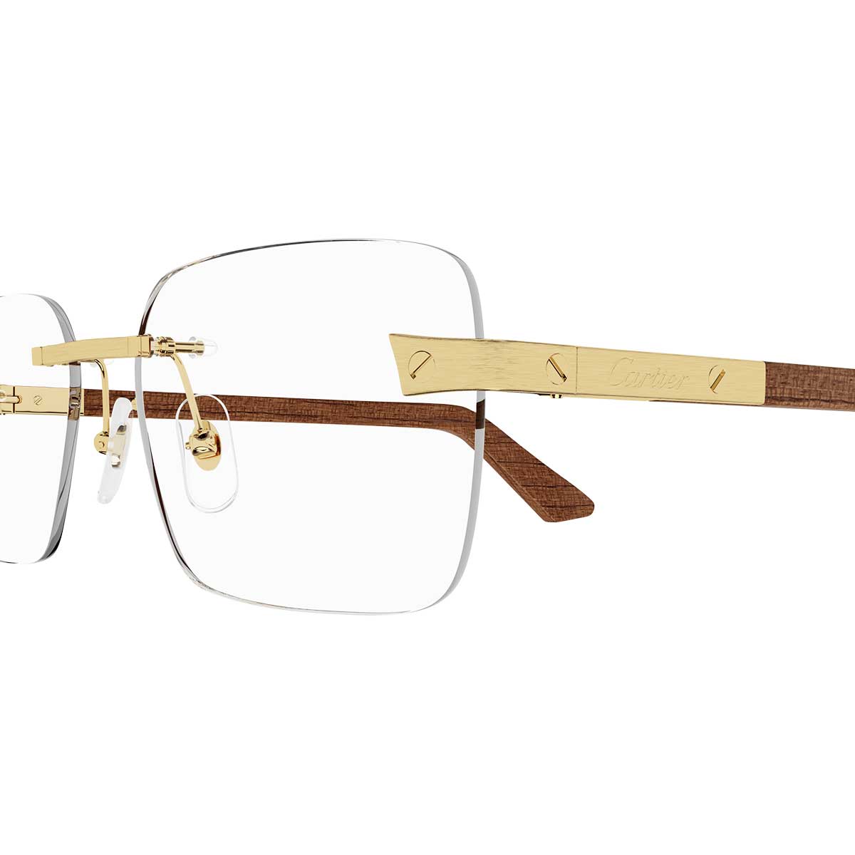 Cartier Occhiali da Vista CT0411O 002 OroMarrone/Trasparente Uomo