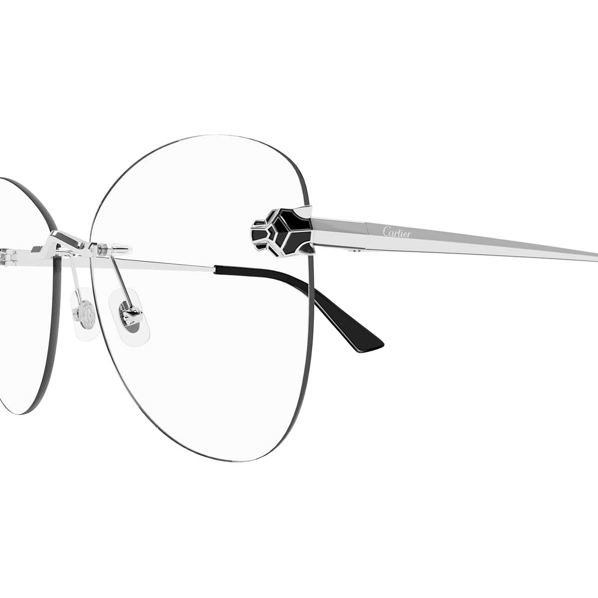 Cartier Occhiali da Vista CT0418O 002 Argento/Trasparente Donna