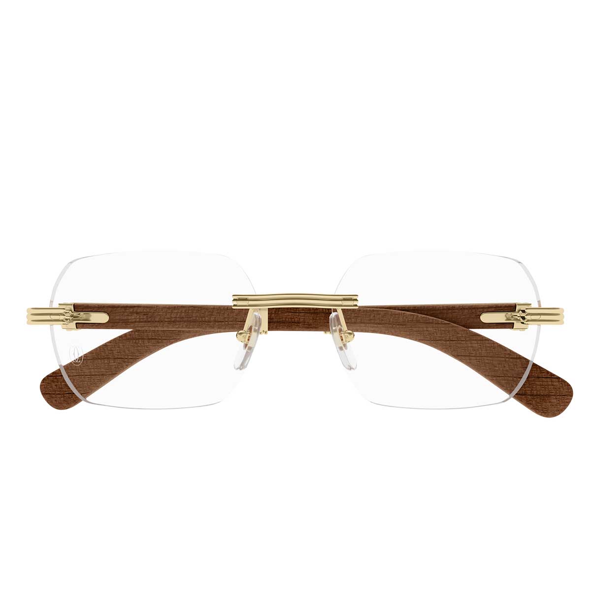Cartier Occhiali da Vista CT0423O 002 OroMarrone/Trasparente Uomo