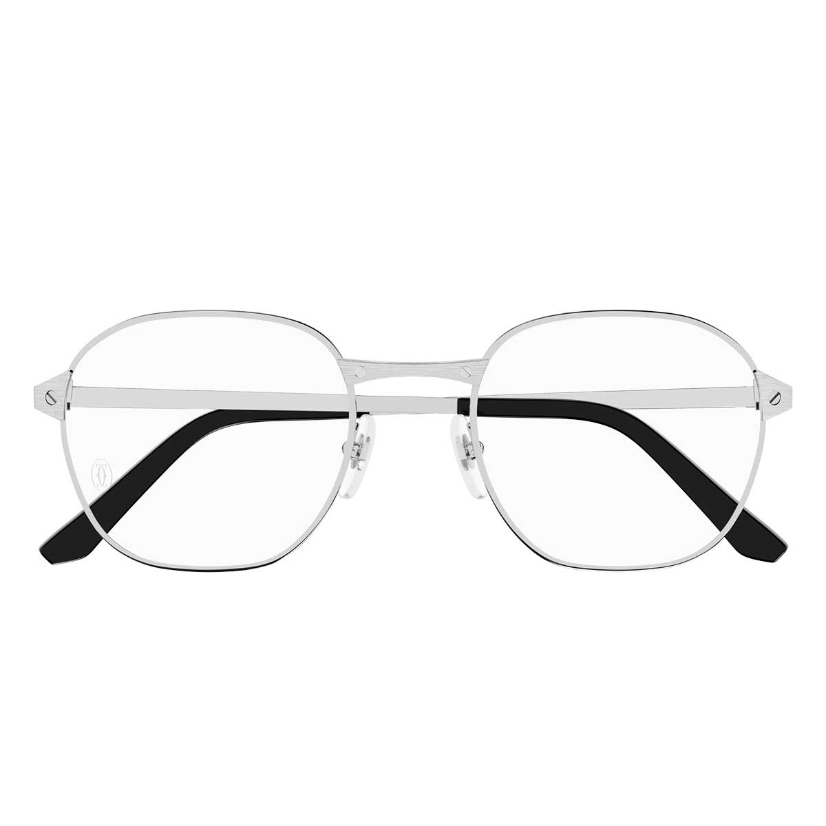 Cartier Occhiali da Vista CT0441O 002 Argento/Trasparente Uomo
