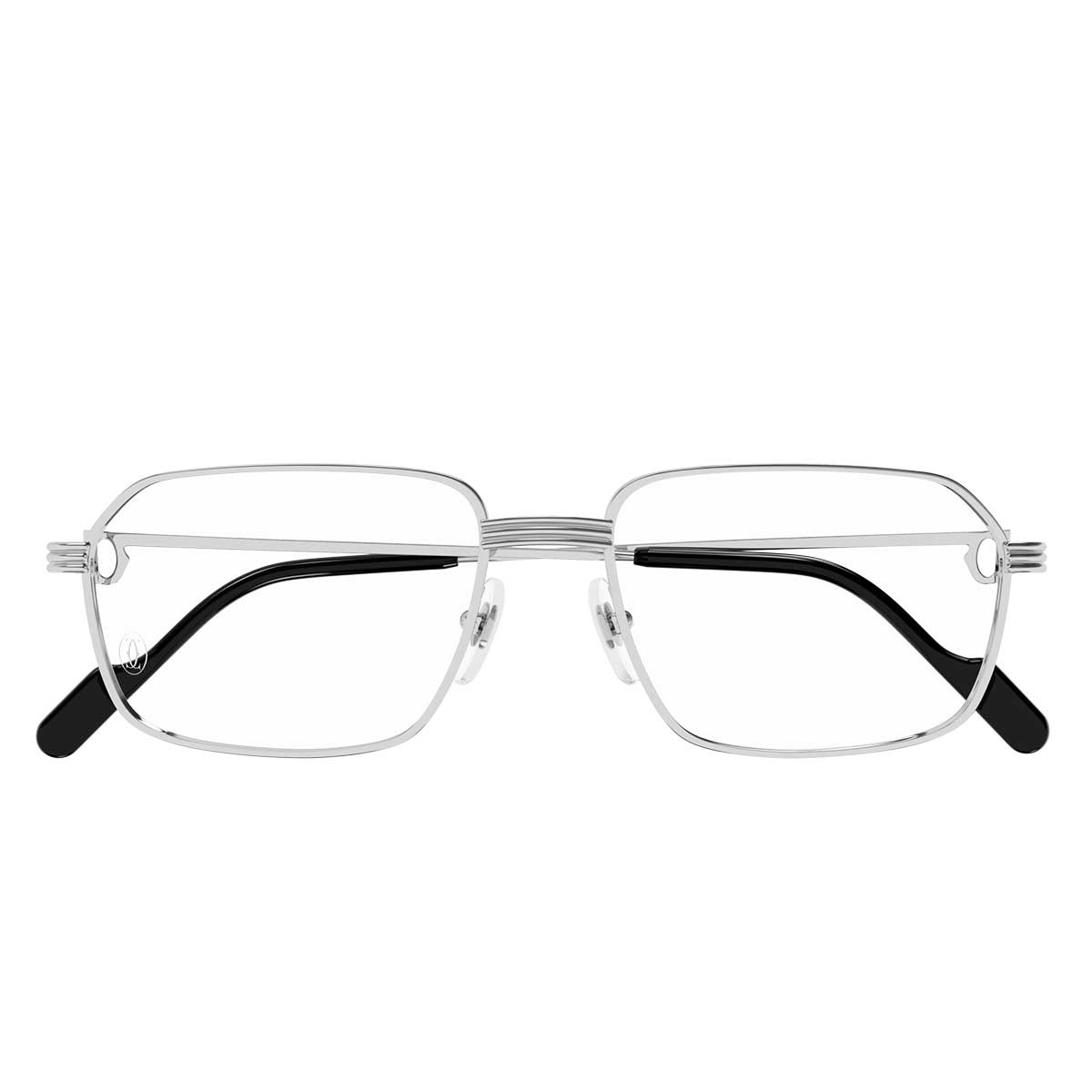 Cartier Occhiali da Vista CT0445O 002 Argento/Trasparente Uomo