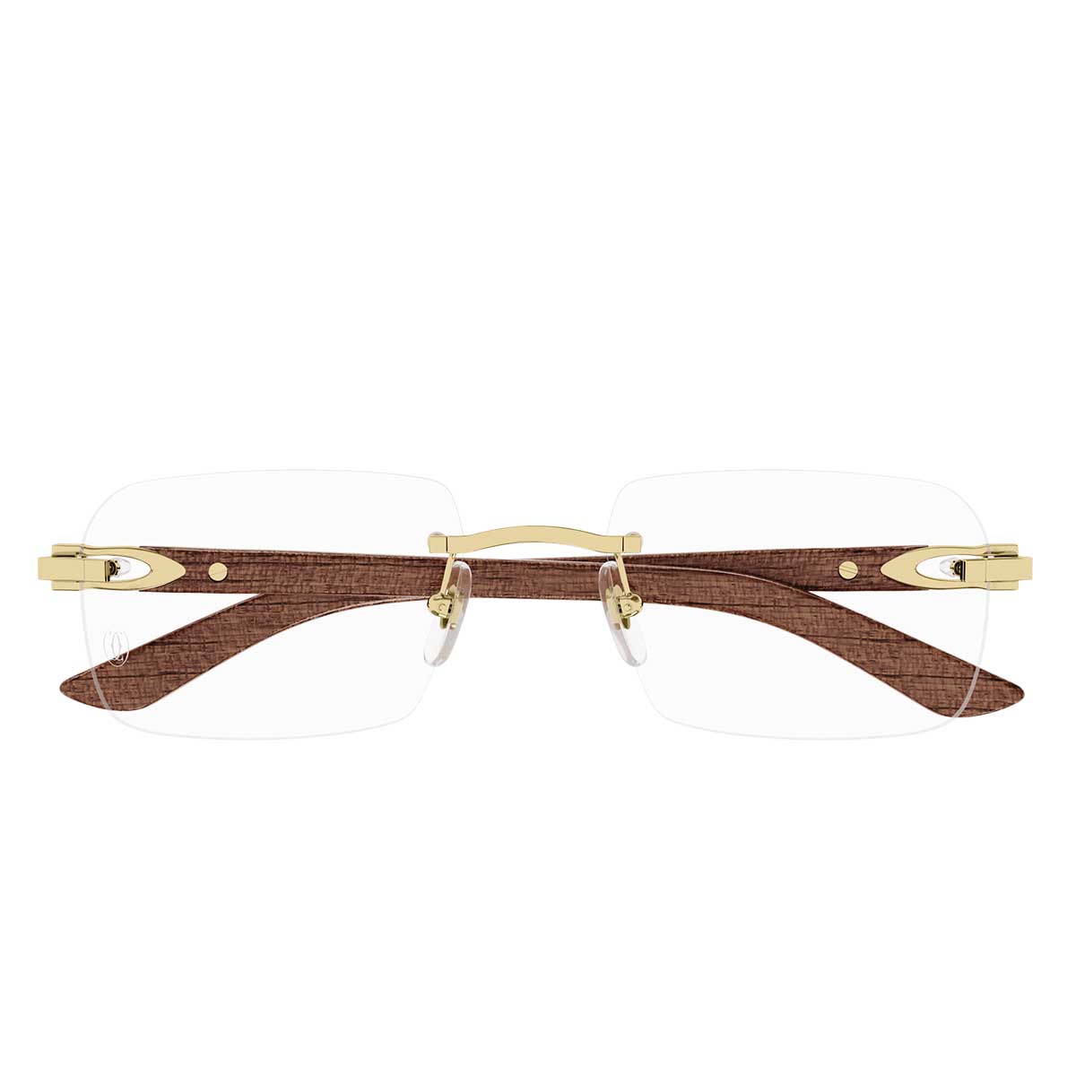 Cartier Occhiali da Vista CT0453O 004 OroMarrone/Trasparente Uomo
