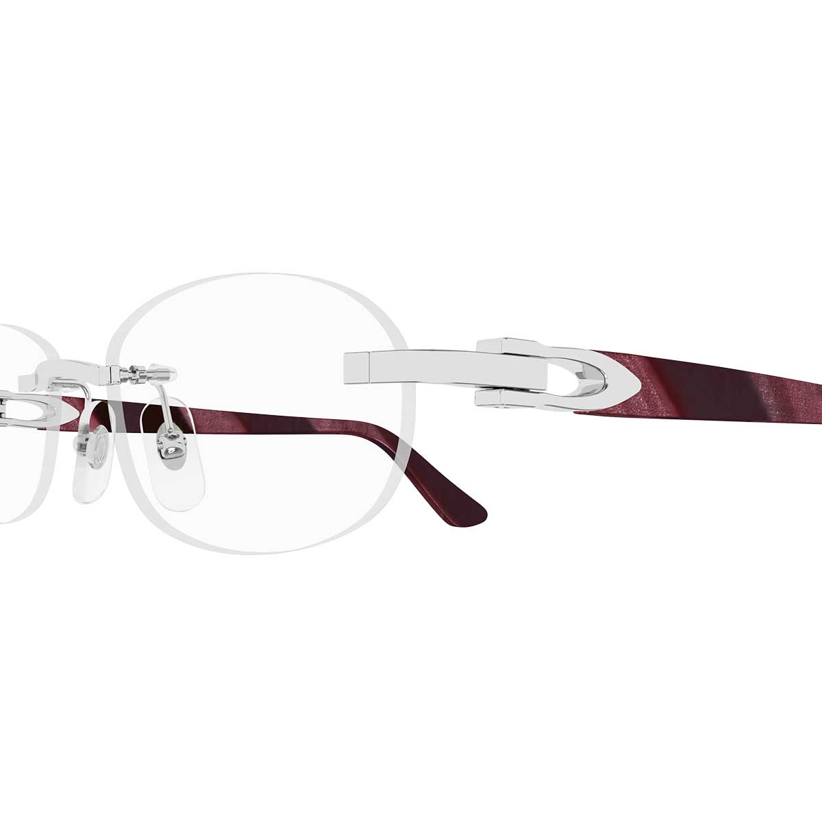 Cartier Occhiali da Vista CT0455OJ 001 ArgentoBurgundy/Trasparente Donna 3