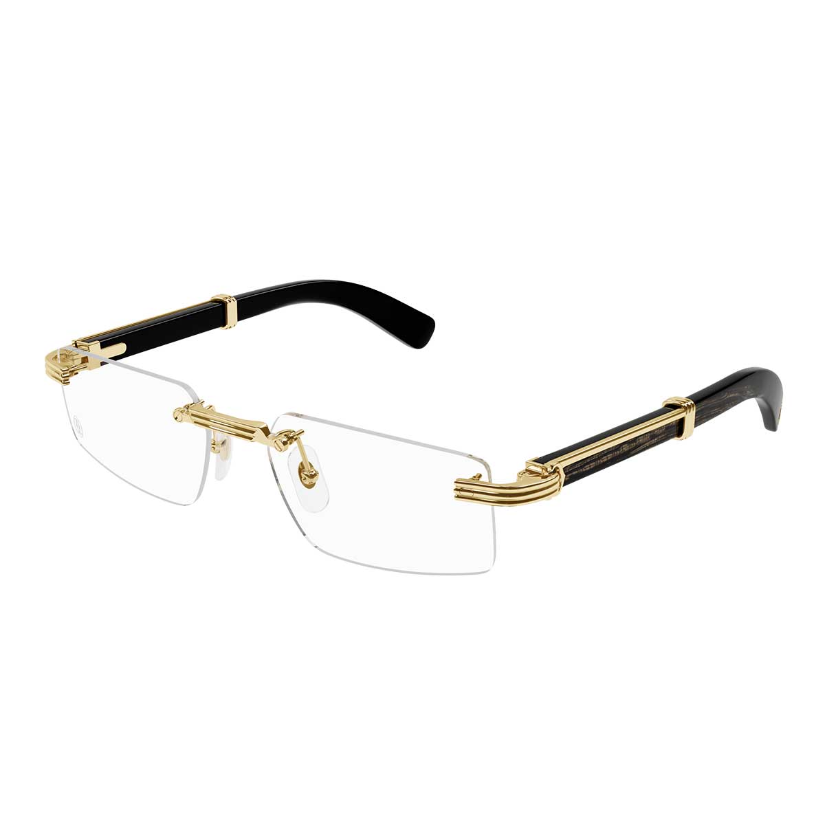 Cartier Occhiali da Vista CT0485O 001 OroNero/Trasparente Uomo