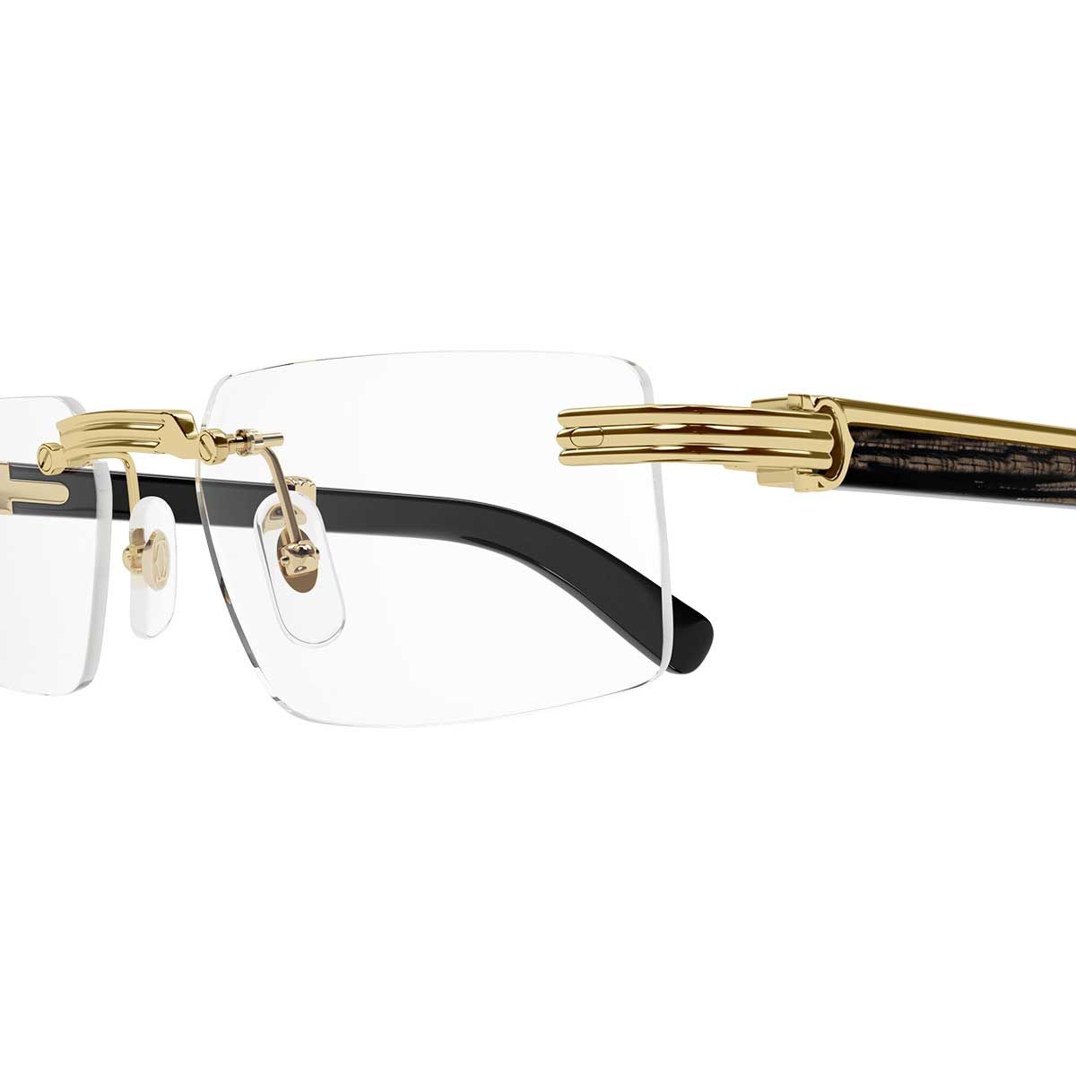 Cartier Occhiali da Vista CT0485O 001 OroNero/Trasparente Uomo
