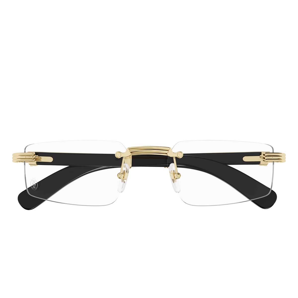 Cartier Occhiali da Vista CT0485O 001 OroNero/Trasparente Uomo