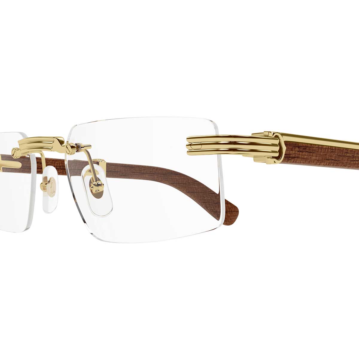 Cartier Occhiali da Vista CT0485O 002 OroMarrone/Trasparente Uomo