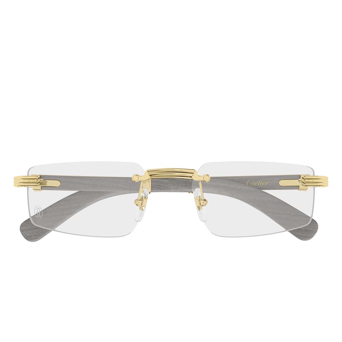 Cartier Occhiali da Vista CT0485O 005 OroGrigio/Trasparente Uomo