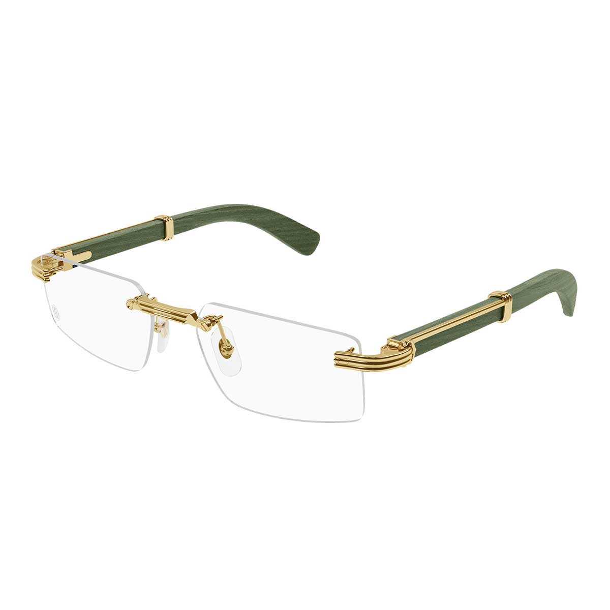 Cartier Occhiali da Vista CT0485O 006 OroVerde/Trasparente Uomo 2