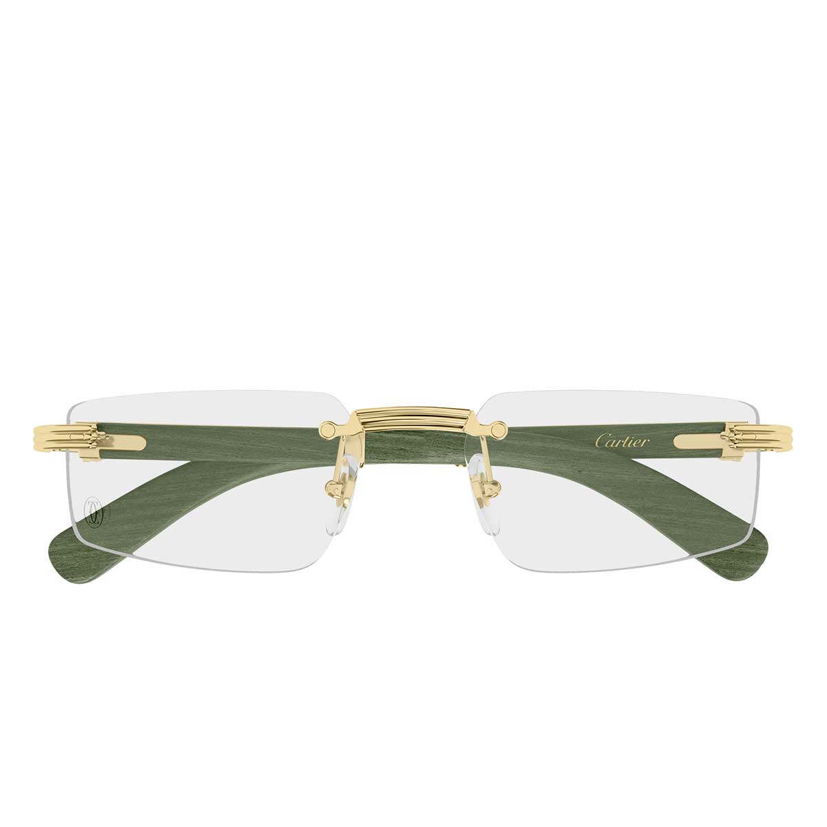 Cartier Occhiali da Vista CT0485O 006 OroVerde/Trasparente Uomo