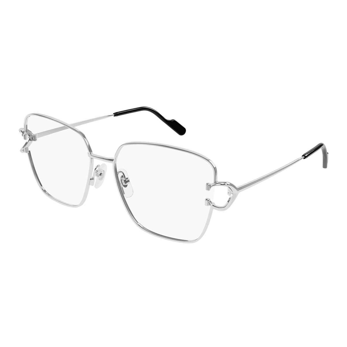 Cartier Occhiali da Vista CT0486O 002 Argento/Trasparente Donna