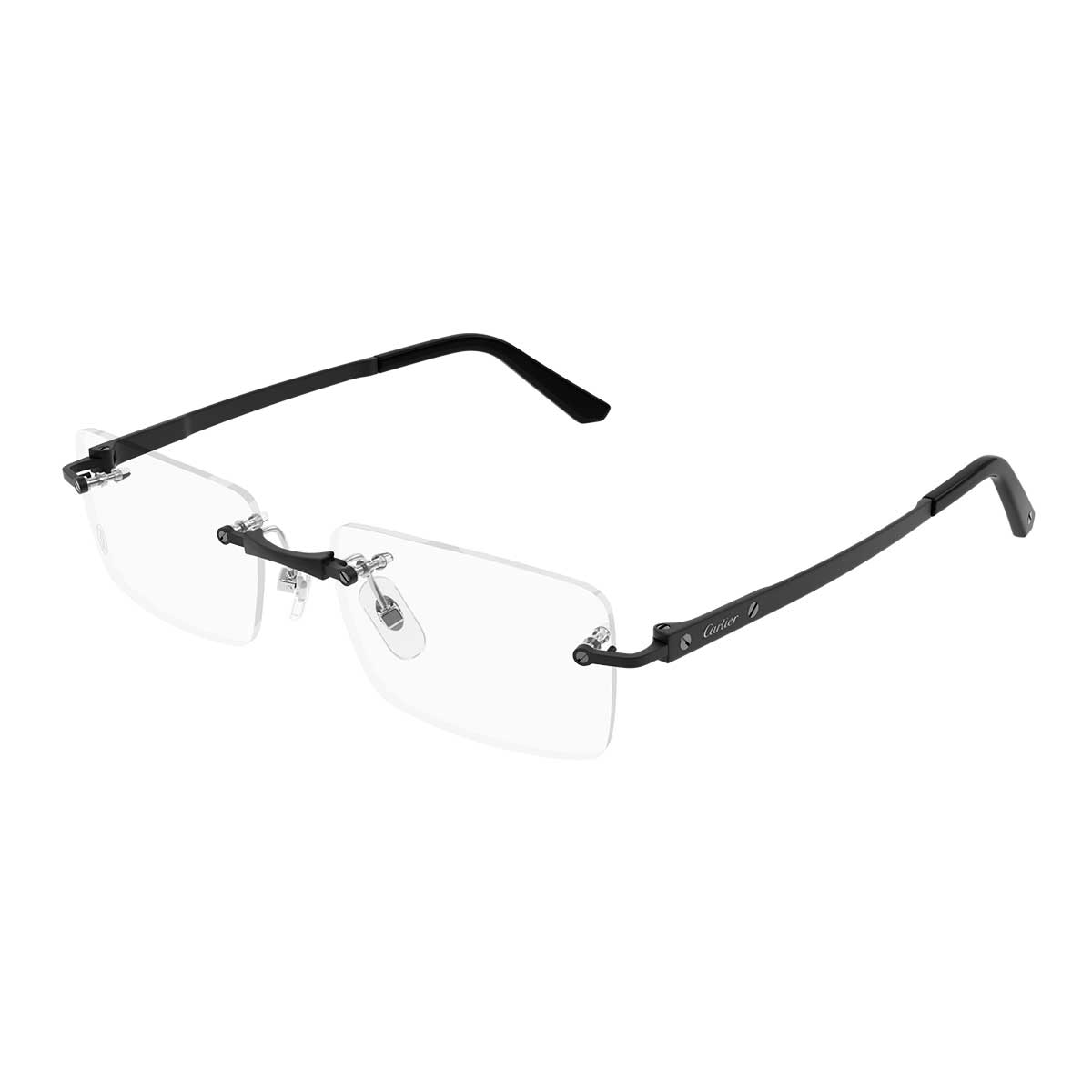 Cartier Occhiali da Vista CT0511O 004 Nero/Trasparente Uomo