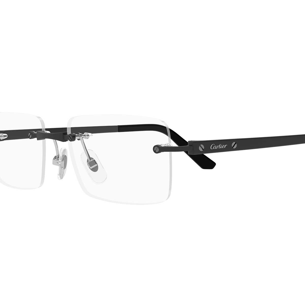 Cartier Occhiali da Vista CT0511O 004 Nero/Trasparente Uomo