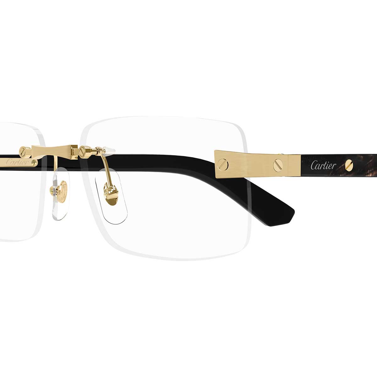 Cartier Occhiali da Vista CT0513O 001 OroNero/Trasparente Uomo