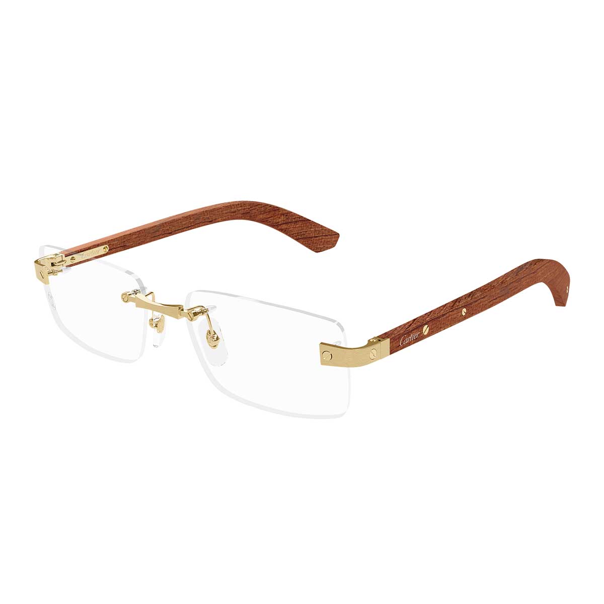 Cartier Occhiali da Vista CT0513O 002 OroMarrone/Trasparente Uomo