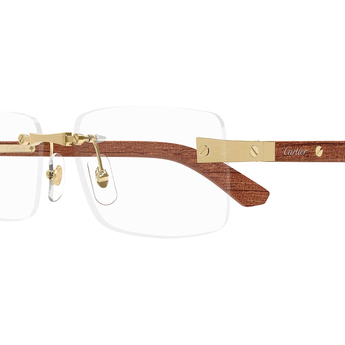 Cartier Occhiali da Vista CT0513O 002 OroMarrone/Trasparente Uomo