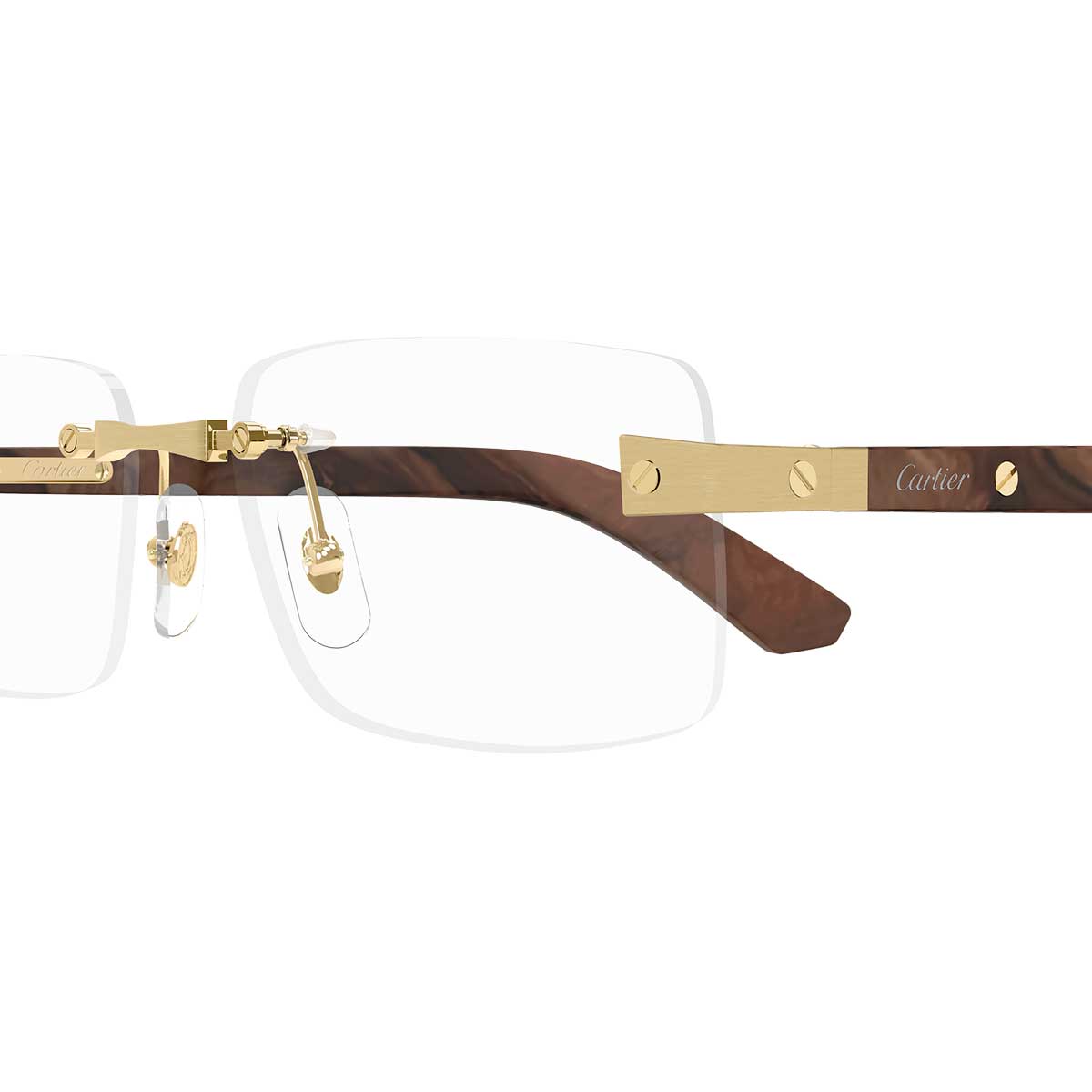 Cartier Occhiali da Vista CT0513O 004 OroMarrone/Trasparente Uomo