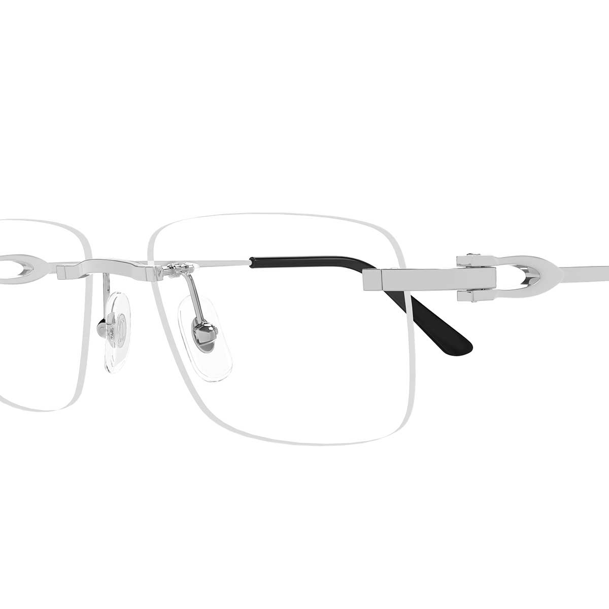 Cartier Occhiali da Vista CT0521O 002 Argento/Trasparente Uomo
