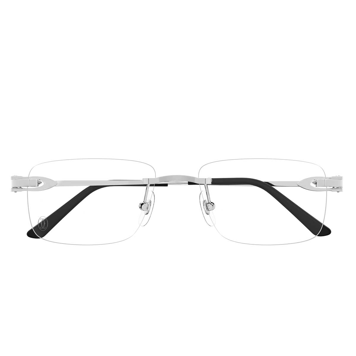 Cartier Occhiali da Vista CT0521O 002 Argento/Trasparente Uomo