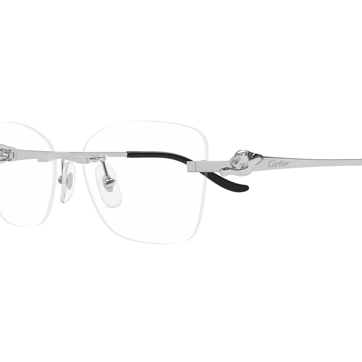Cartier Occhiali da Vista CT0522O 002 Argento/Trasparente Donna