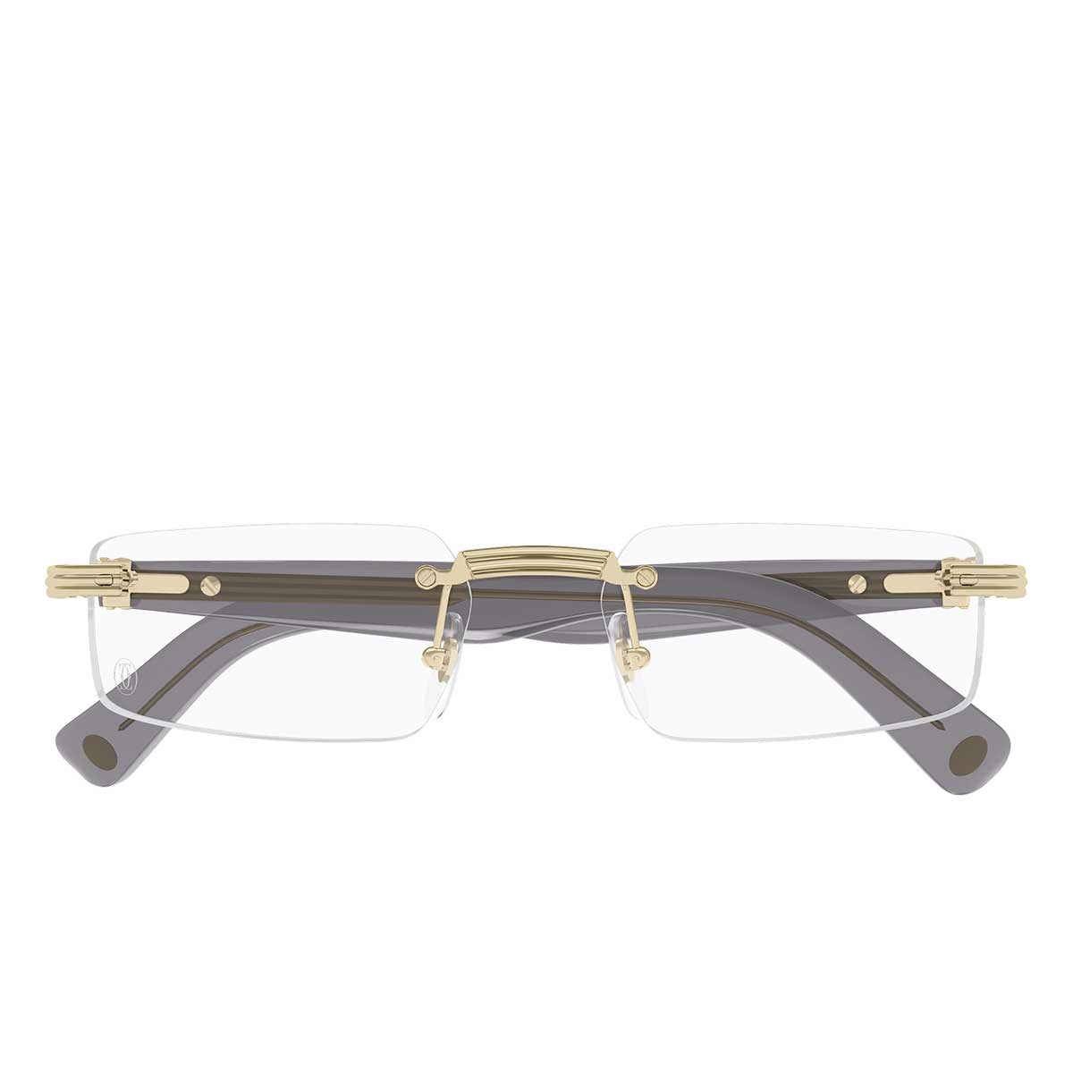 Cartier Occhiali da Vista CT0537O 001 OroGrigio/Trasparente Uomo