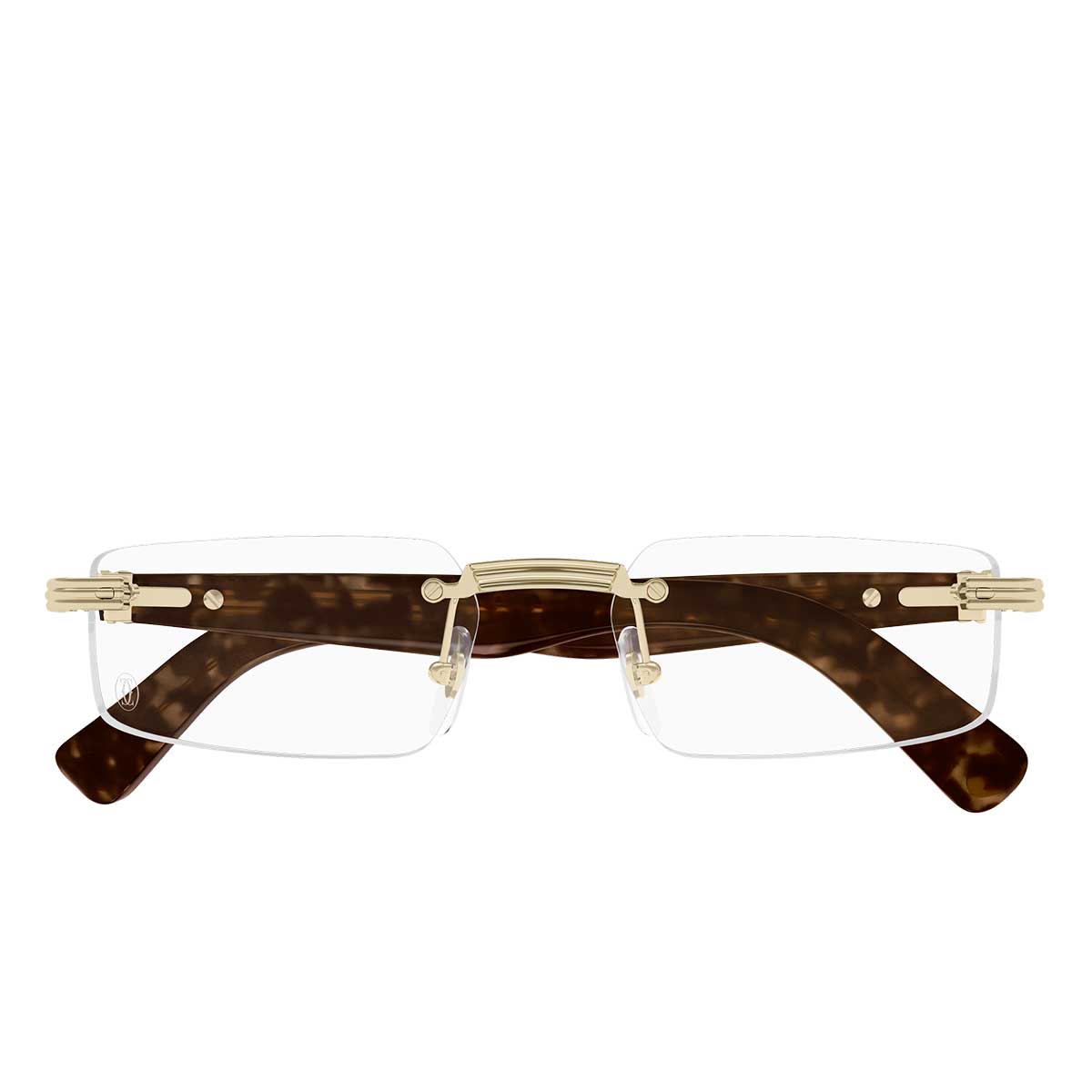 Cartier Occhiali da Vista CT0537O 002 OroMarrone/Trasparente Uomo