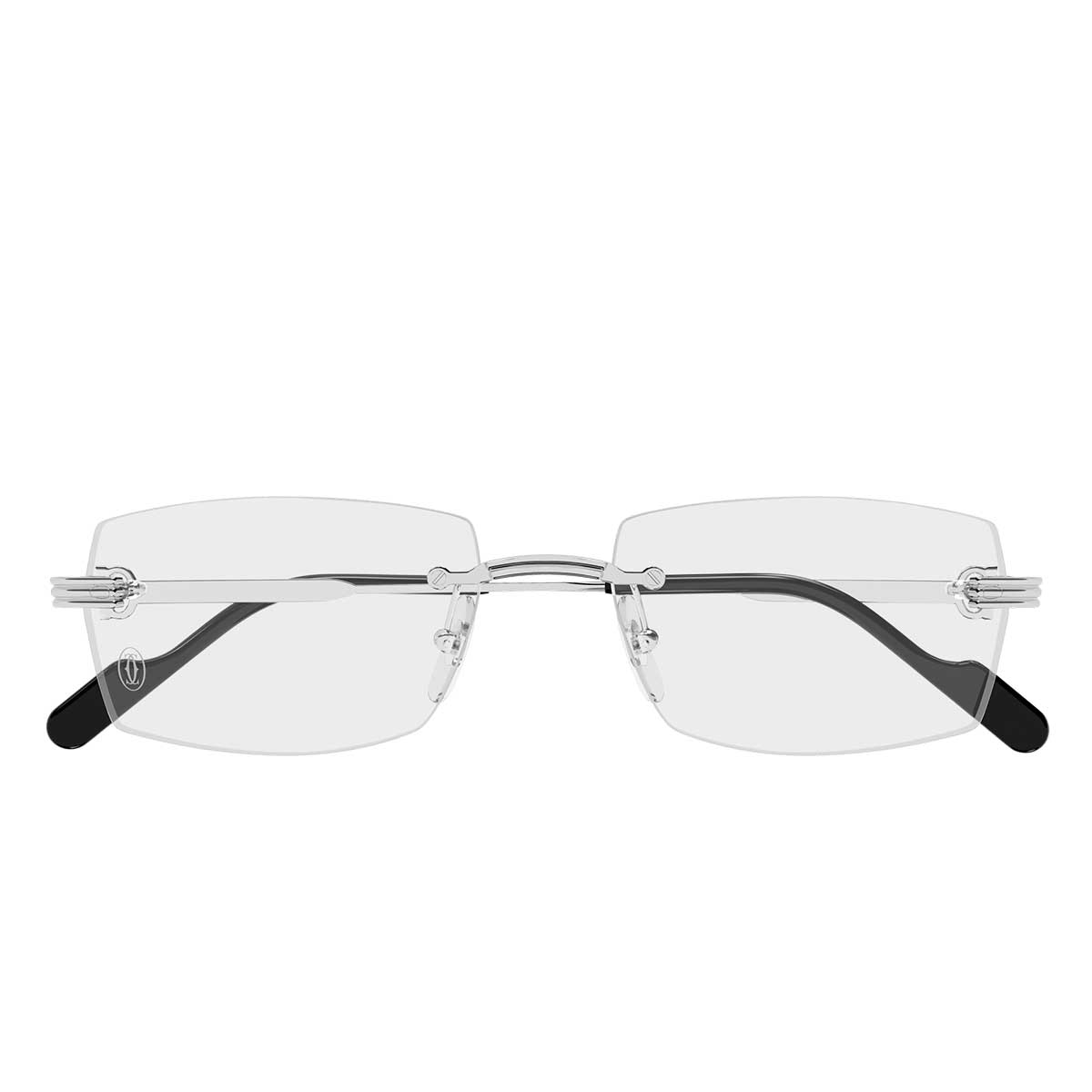 Cartier Occhiali da Vista CT0578O 002 Argento/Trasparente Uomo