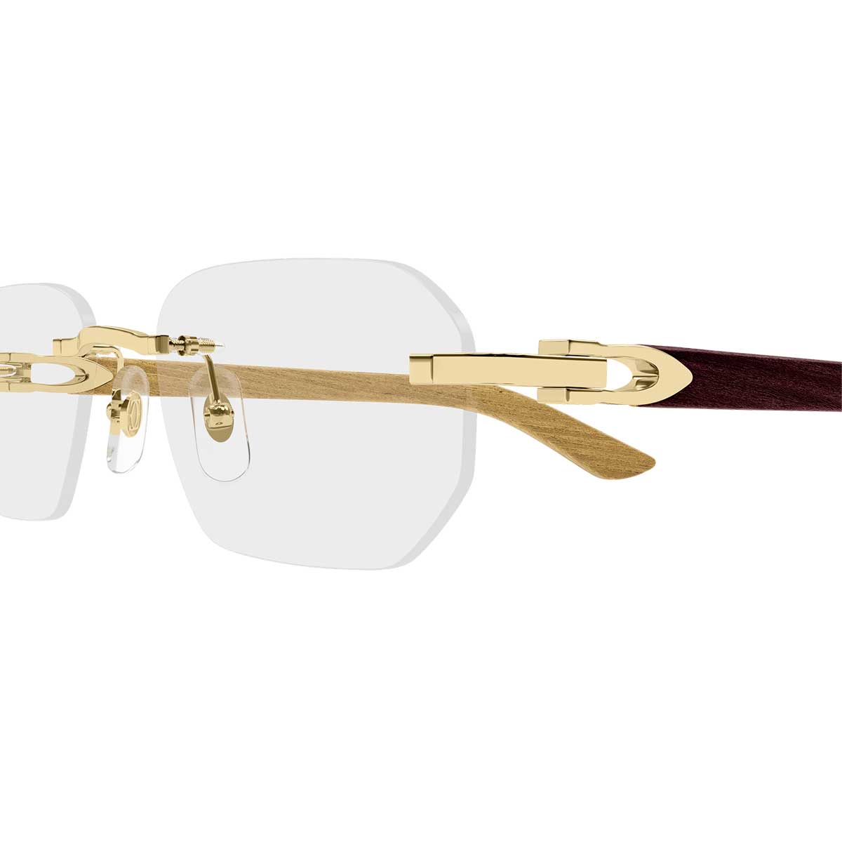 Cartier Occhiali da Vista CT0583O 002 OroBurgundy/Trasparente Uomo 3