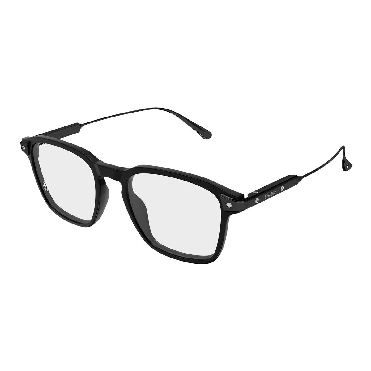 Cartier Occhiali da Vista CT0611O 003 Nero/Trasparente Uomo