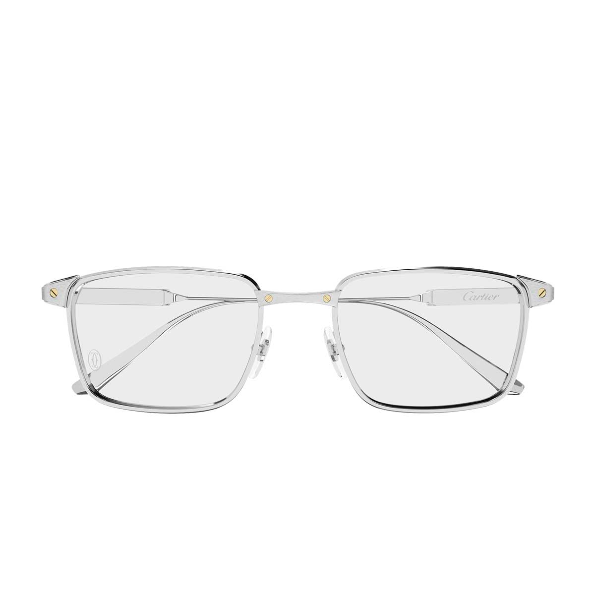 Cartier Occhiali da Vista CT0613O 008 Argento/Trasparente Uomo