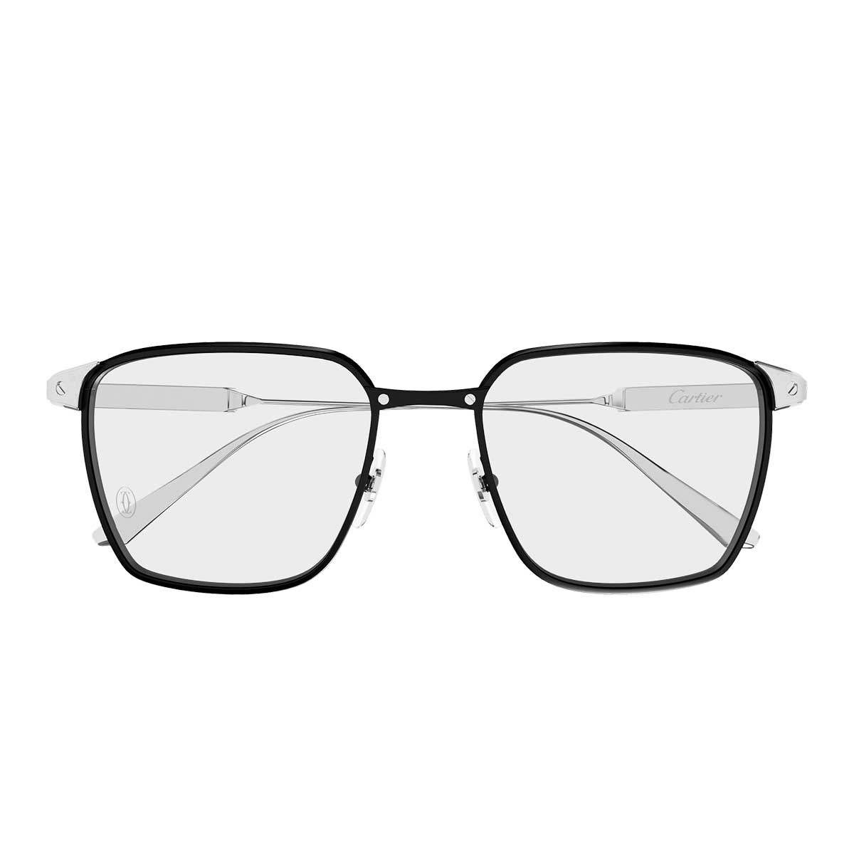 Cartier Occhiali da Vista CT0614O 001 NeroArgento/Trasparente Uomo