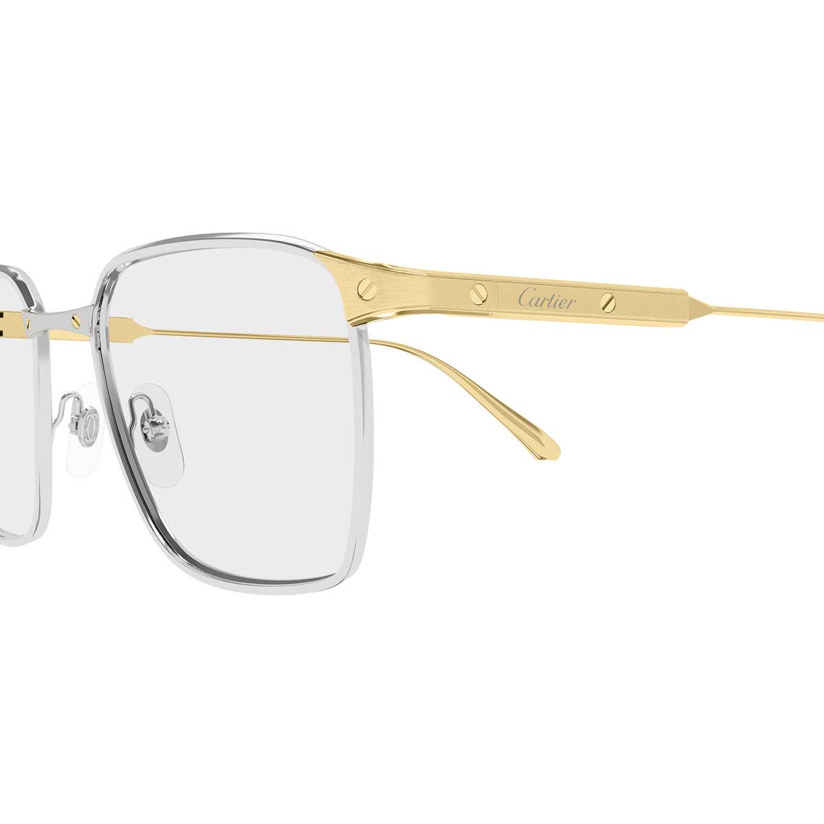 Cartier Occhiali da Vista CT0614O 003 ArgentoOro/Trasparente Uomo
