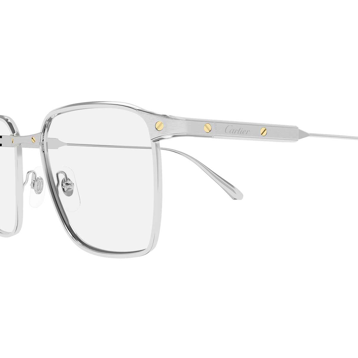 Cartier Occhiali da Vista CT0614O 004 Argento/Trasparente Uomo