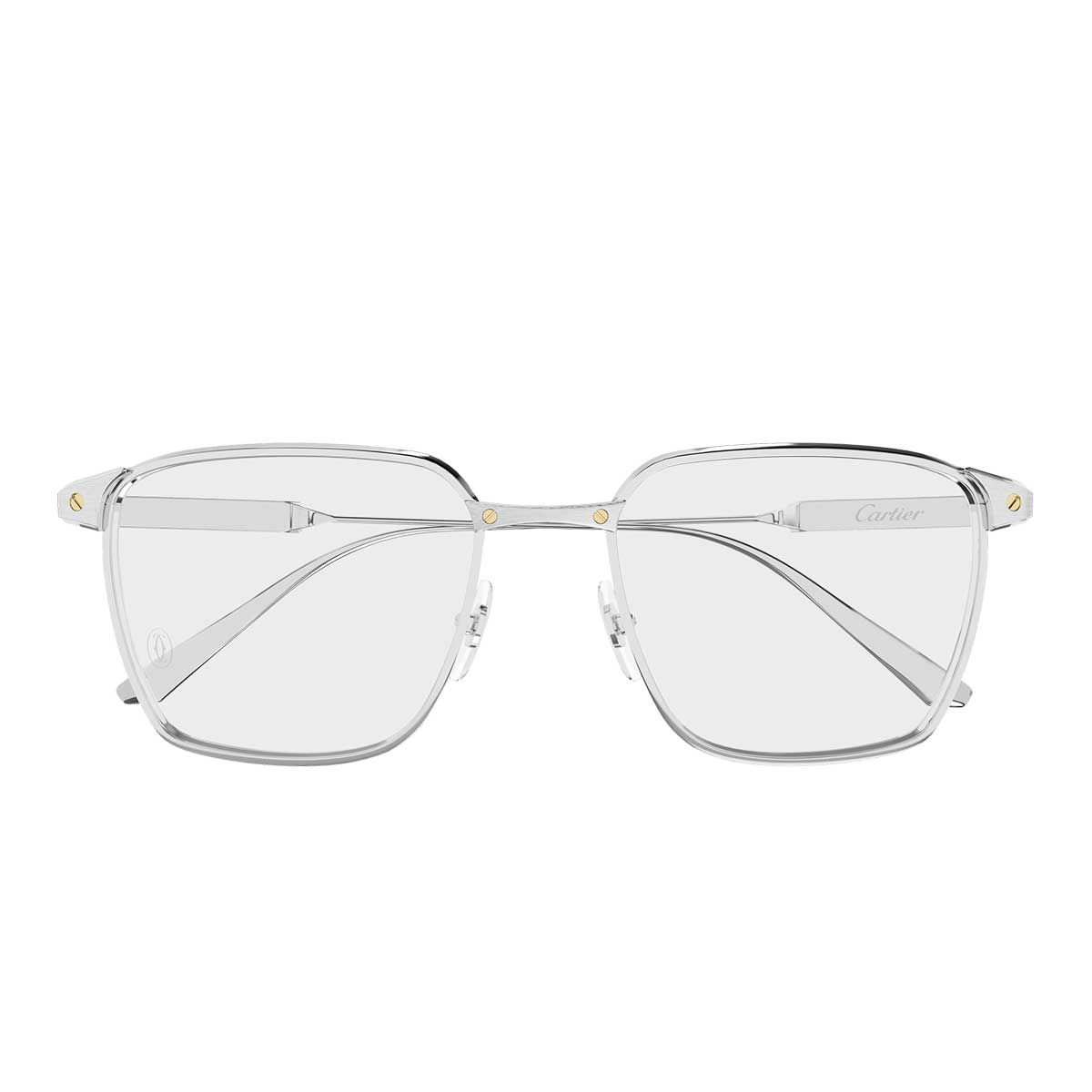 Cartier Occhiali da Vista CT0614O 004 Argento/Trasparente Uomo
