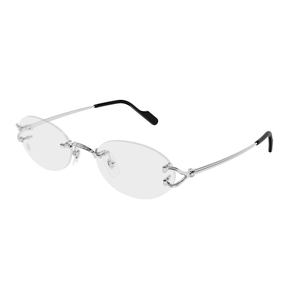Cartier Occhiali da Vista CT0621O 002 Argento/Trasparente Unisex