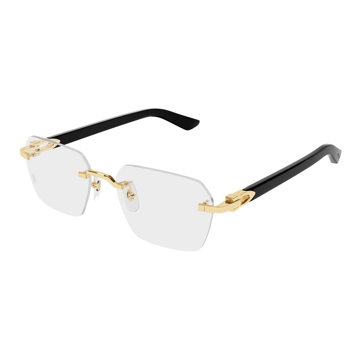Cartier Occhiali da Vista CT0623O 001 OroNero/Trasparente Uomo