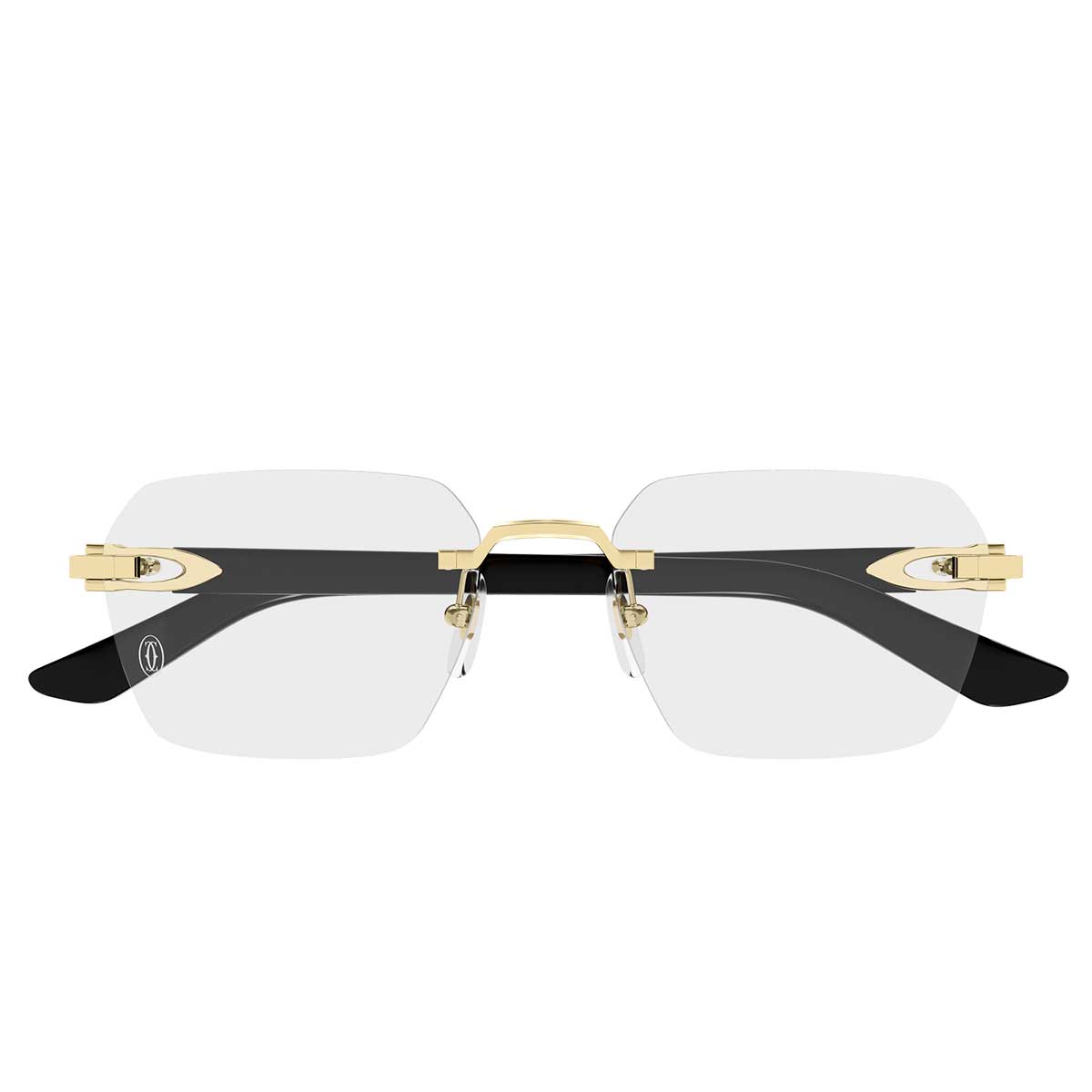 Cartier Occhiali da Vista CT0623O 001 OroNero/Trasparente Uomo