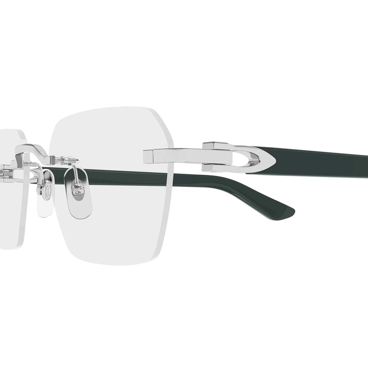 Cartier Occhiali da Vista CT0623O 003 ArgentoVerde/Trasparente Uomo